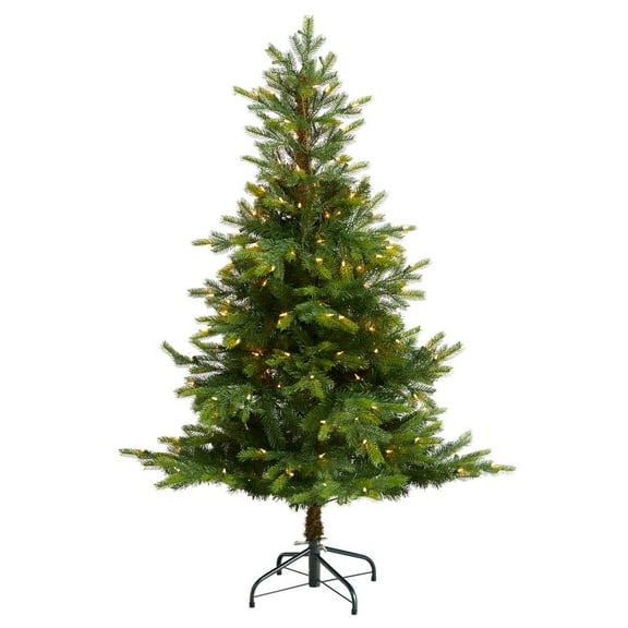 Nearly Natural North Carolina Spruce Artificial Christmas Tree with 200 Clear Lights