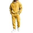 thumbnail image 2 of 2026 Men's Hoodie Sweatshirt Jogger Pants 2 Piece Set Winter Casual Fleece Hoodies and Sweatpants Outfits Jogging Suits Sets Yellow 2XL, 2 of 6