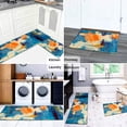 thumbnail image 5 of Turquoise Teal Modern Abstract Kitchen Rug Set,Blue Orange Artistic Painting Decorative Runner Rugs with Rubber Backing,Throw Rugs Washable for Kitchen Sink,Laundry Room,Standing Desk,Boho, 5 of 6