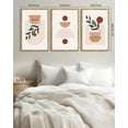thumbnail image 5 of Drsoum Large 24x36in3pcs Natural Framed Boho Wall Decor Leaf Bohemia Decor Modern Abstract Geometry Painting for Kitchen Hallway, 5 of 9