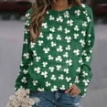 thumbnail image 4 of Penkiiy Chandail de la Saint-Patrick pour Femmes Chandails Imprimés Chandails Mignons Automne Col Rond Chandail Multicolore, 4 of 5