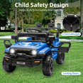 thumbnail image 7 of Lumiparty 12V Ride On Toy, Kids Ride On Truck Car with Remote Control, Steering Wheel Music, Kid Electric Vehicles with Led Lights, 2 Speeds, for Age 3-5, Blue, 7 of 7