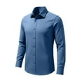 thumbnail image 6 of Stretch Dress Shirts for Men Long Sleeve Stretch Button Down Shirts Slim Fit Formal Business Shirts for Office and Events 2026 Blue L, 6 of 6