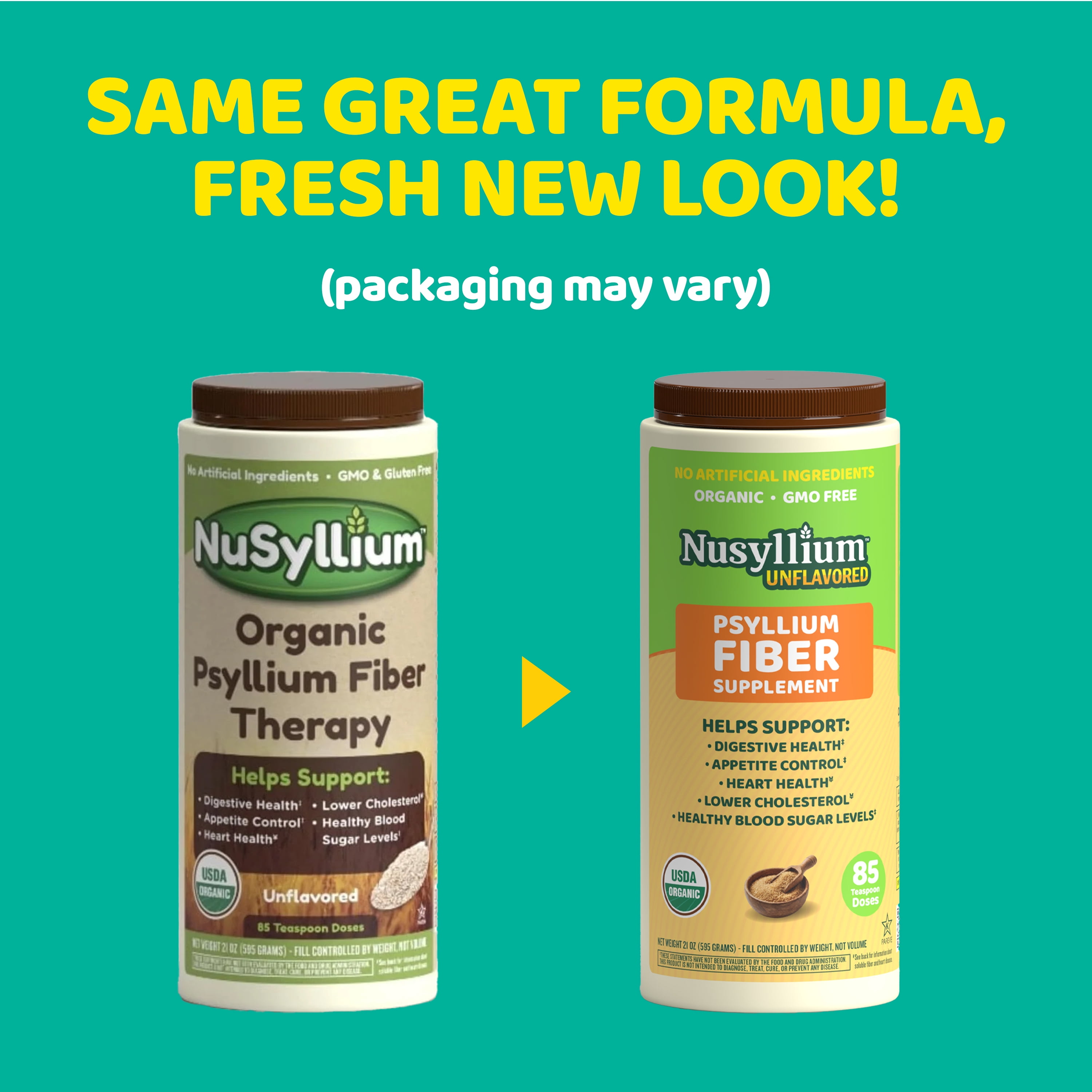 Nusyllium Organic Psyllium Husk Powder, Unflavored, Non-GMO, Gluten-Free, 21oz, 85 Servings