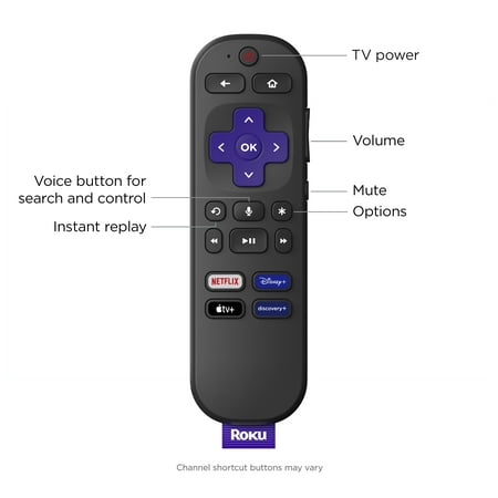 Roku Express 4K+ | Streaming Player HD/4K/HDR with Roku Voice Remote with TV Controls, includes Premium HDMI Cable - Black