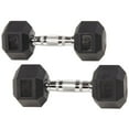 thumbnail image 5 of BalanceFrom Rubber Encased Hex Dumbbells, 15 lbs Pair, Black, 5 of 5