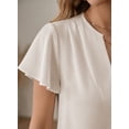 thumbnail image 3 of SHEWIN Womens Dressy Tops Summer V Neck Flowy Short Sleeve Blouses Business Casual Office Work Vacation Clothes, 3 of 9