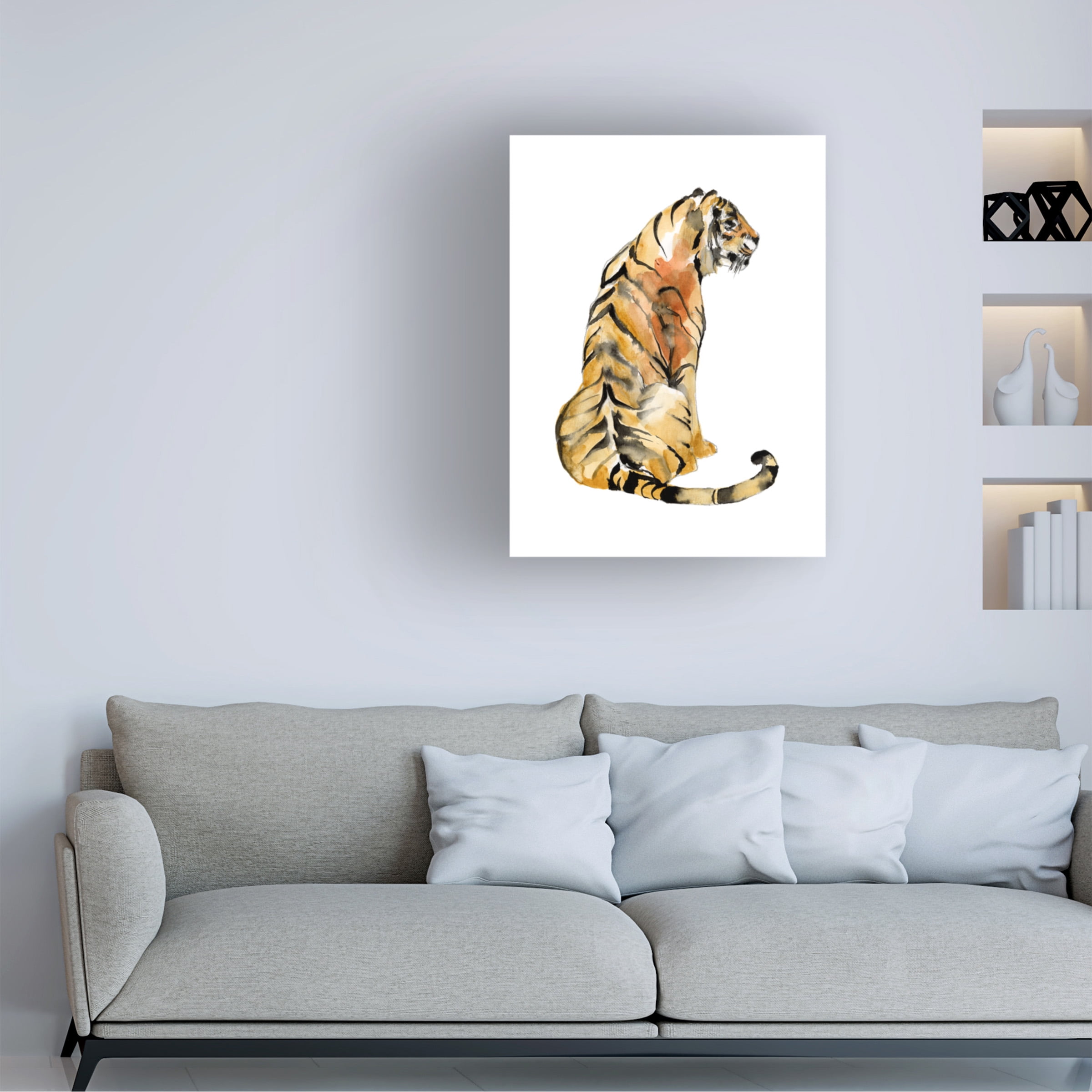 Jennifer Goldberger 'Sitting Tiger I' Canvas Art