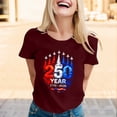 thumbnail image 2 of Womens 250th Anniversary Usa Shirt 250 Anniversary Usa Flag Independence Day Freedom T-Shirt Crew Neck Trendy America Pullover Tops, 2 of 4