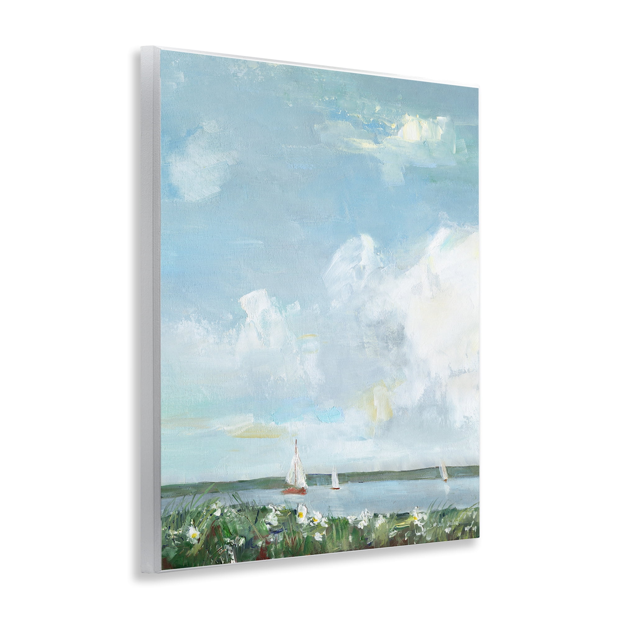 Stupell Industries Seaside Sailing Under Clouds Wall Plaque Art, design by Sally Swatland