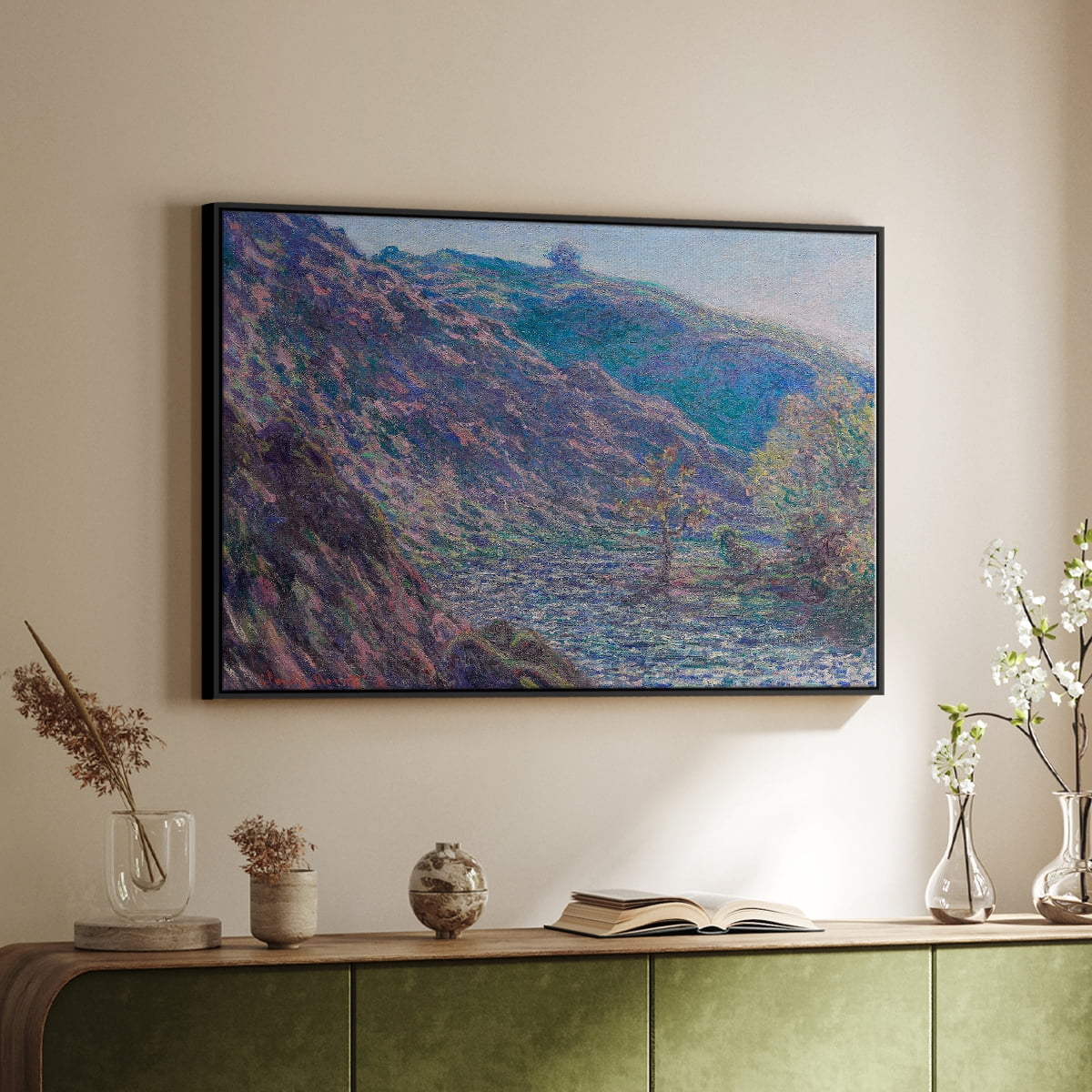 Vintage Landscape-CLIX By Wexford Home Framed in Black Wood Gallery Wrapped Canvas 25 in. x 37 in.