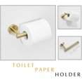 thumbnail image 3 of 3 Piece Bathroom Accessories, 30cm Towel Rack, Toilet Paper Holder, Robe Hook, Brushed Gold, 3 of 5