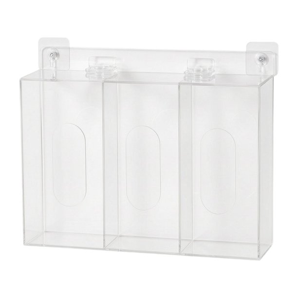 Soporte acrílico para guantera, montaje en pared, estante transparente que ahorra espacio, almacenamiento versátil. 3 cuadrículas