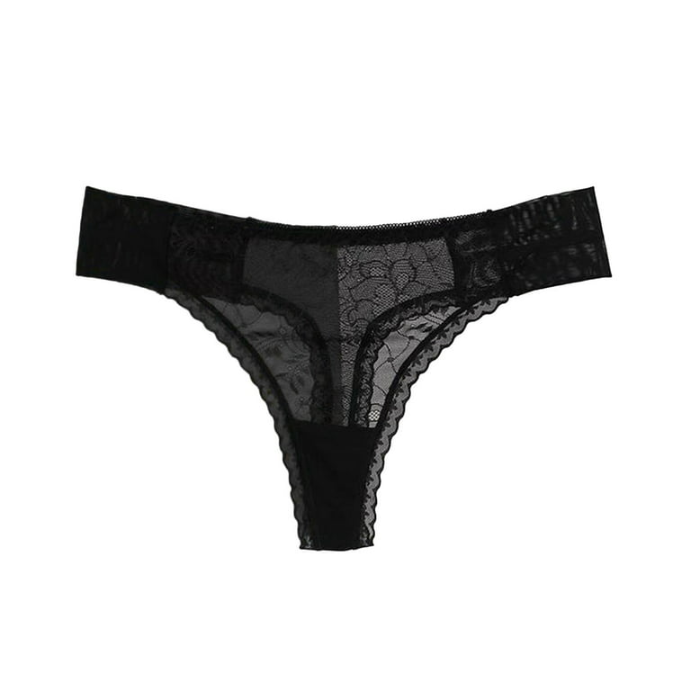Aayomet Women Panties Womens Mid High Waist Lace Panties Transparent  Seamless Large Size Lift Briefs,Black M