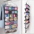 thumbnail image 3 of Hanging Travel Organizer, 42 Large Clear Zipper Pockets for Makeup, Toiletry, Cosmetics, Underwear, Jewelry, Lingerie Holder Bag for Women - Closet, Wall or Door Pink, 3 of 6