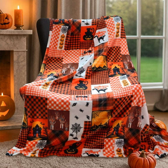 HITIME Cozy Blanket Printed Blanket Throw Halloween Collection Blanket - 300 GSM Fleece Blanket Throw Size Blanket for Home Decoration, Ultra Soft Blanket Microfiber Throw Blanket (Throw - 50" x 60")