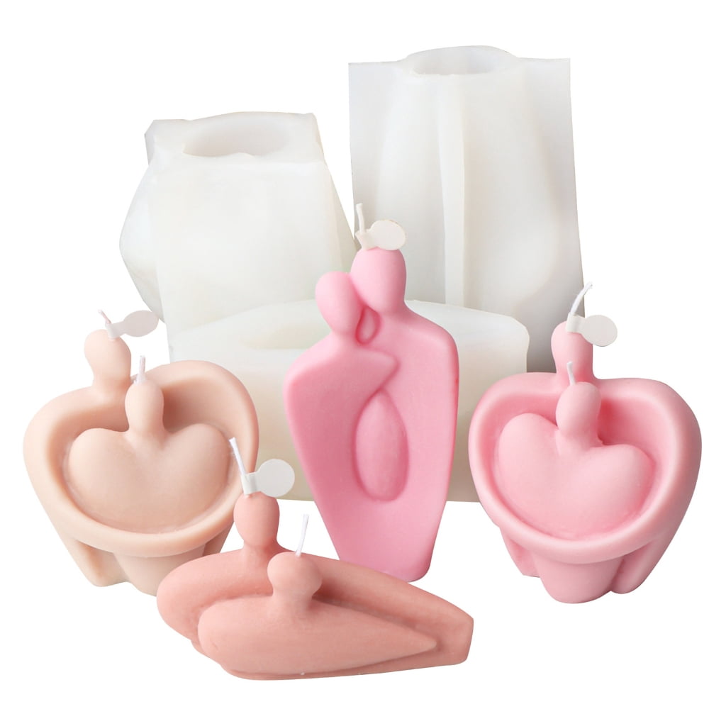 Silicone Candle Mold, Couple Figure Epoxy Gypsum Mould Home Decors for DIY Handcrafts Resin Plaster Home Decor