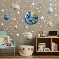 thumbnail image 4 of Glow in The Dark Stars Solar System Wall Decals, The Earth Wall Stickers for Bedroom, Baby Nursery Planets Sticker Decoration for Ceiling (Blue), 4 of 4