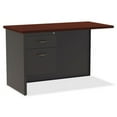 thumbnail image 2 of Lorell Mahogany Laminate/Charcoal Modular Desk Series - 2-Drawer 48" x 24" , 1.1" Top - 2 x Box Drawer(s), File Drawer(s) - Single Pedestal on Left Side - Material: Steel - Finish: Mahogany Laminate,, 2 of 6