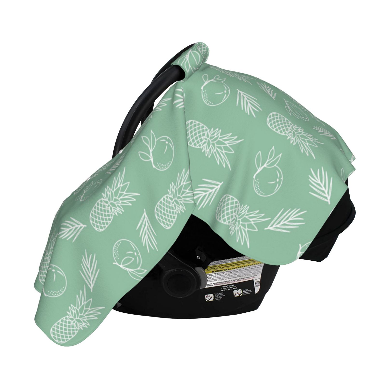 Naloa Tropical Pineapple Baby Car Seat Cover, Breathable Baby Carrier Cover, Multiuse Baby Carrier Cover & Nursing Breastfeeding Cover