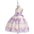 thumbnail image 5 of Odeerbi Clearance Toddler Girls Solid Color Butterfly Embroidery Bowknot Birthday Party Flowers Gown Kids Dresses, 5 of 9