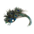 thumbnail image 1 of Tocado de plumas de pavo real Clips Tocado Sombreros Pinzas para el cabello Estilo Charleston Kentucky Gatsby Fiesta del té Boda Derby Rendimiento para mujeres Verde, 1 of 5