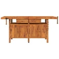 thumbnail image 2 of vidaXL Workbench with Drawers and Vices 75.6"x24.4"x32.7" Solid Wood Acacia, 2 of 8