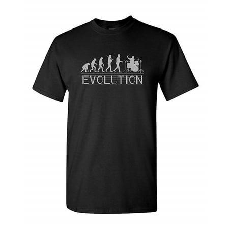 Drummer Evolution Drum Drumset Percussion Music Musician Rock Band Marching Jazz Pop Tee Funny Humor Pun Graphic Adult Mens