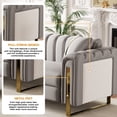 thumbnail image 3 of Rophefx Velvet Tufted Sofa Set,Classic Chesterfield Deep Seat Sofa Couch Set of 2 with Gold Legs,3 Seater& Loveseat Furniture Sofa for Living Room Bedroom Apartment Office,Silver Gray(67"+84.7"), 3 of 8
