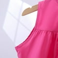 thumbnail image 6 of AUNVITO Girls Sleeveless Round Neck Princess Layer Cake Dress Summer Solid Color Casual Sweet Casual Wear, 6 of 7
