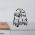 thumbnail image 4 of Cesta de frutas de 2 niveles, ahorra espacio, soporte para verduras, frutero, almacenamiento de artículos pequeños Mini negro, 4 of 9