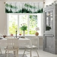 thumbnail image 3 of 2 Pack Valances Window Treatments, Misty Forest Green Nature Tree Mountain Blackout Drapes Adjustable Curtain Valances for Windows Living Room Kitchen Over Sink, 18x52 Inch Rod Pocket Valances, 3 of 6