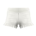 thumbnail image 3 of JIUWEN Girls Athletic Ruffle Shorts High Waisted Yoga Dance Shorts Comfy Workout Gymnastics Shorts-White-150,Ruffle Shorts,Dance Outfits,Dance Shorts for Girls, 3 of 3