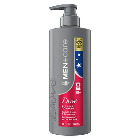 Dove Men Care Shampoo & Conditioner Seal Hydration & Strengthen Hair All Star Comfort, 18 fl oz
