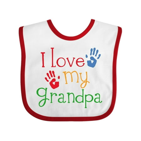 grandpa grandkids handprints baby bib white red one size walmart com