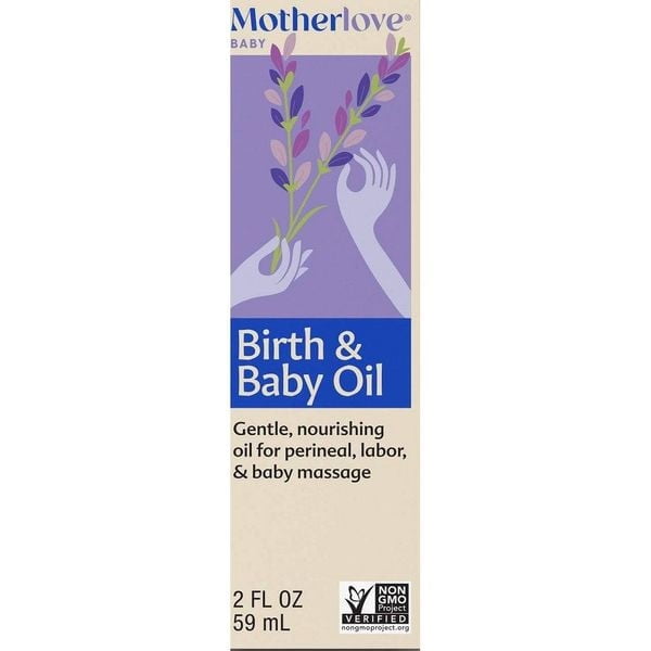 Motherlove Birth & Baby Oil, Lavender-Infused Perineal & Baby Massage Oil, 2 Ounce