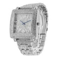 thumbnail image 2 of Biggie Bling-ed Out Easy Reader - Arabic #'s on Dial of Square Unisex Watch - Perfect for Men & Women Wanting to be on Point - Set Includes Bling-ed Out Silver Cuban Bracelet - ST10246SB -Cuban, 2 of 6