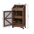 thumbnail image 3 of WARAYZ 3-Tier Rolling Kitchen Cabinet with Ventilated Top Bin, Large Potato & Vegetable Storage Rack, Mobile Pantry Organizer with Hooks & Door, 3 of 10