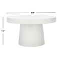 thumbnail image 3 of SAFAVIEH Jaria Solid Paper Mache Round Coffee Table, White Terrazzo, 3 of 8