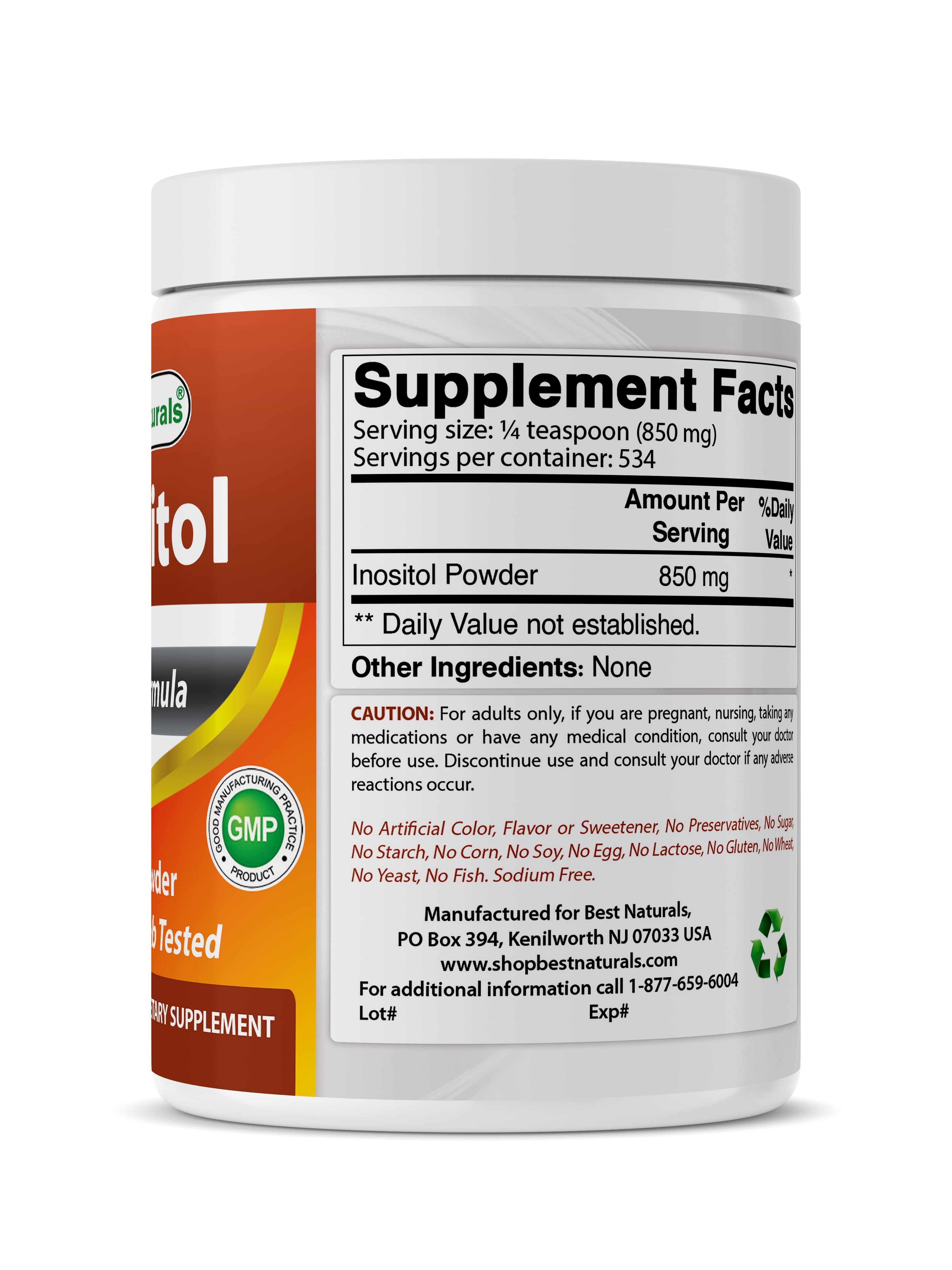 Buy 2 Pack Best Naturals Pure Inositol 1 Lb Powder (Vitamin B8