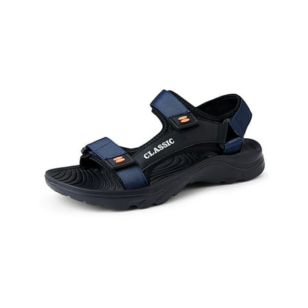 

Woobling Men Beach Shoes Fisherman Sport Sandals Summer Sandal Mens Non-Slip Quick Dry Comfort Dark Blue-A 10.5