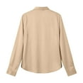 thumbnail image 7 of Long Sleeve Shirts for Women 2026 Spring Satin Button Down V Neck Lapel Collar Dressy Casual Office Work Blouse Tops, 7 of 7