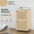 thumbnail image 4 of UBesGoo Wood File Cabinet Rattan Stylish with 2 Drawers,  Portable Vertical Mobile Wooden Storage Filing Cabinet, for Home Office, Natural, 4 of 14