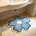 thumbnail image 6 of 23.6x23.6In Flower Shape Bathroom Floor Mat Soft Absorbent Non Slip Bath Rug Decorative Washable For Vanity Shower Tub, 6 of 6