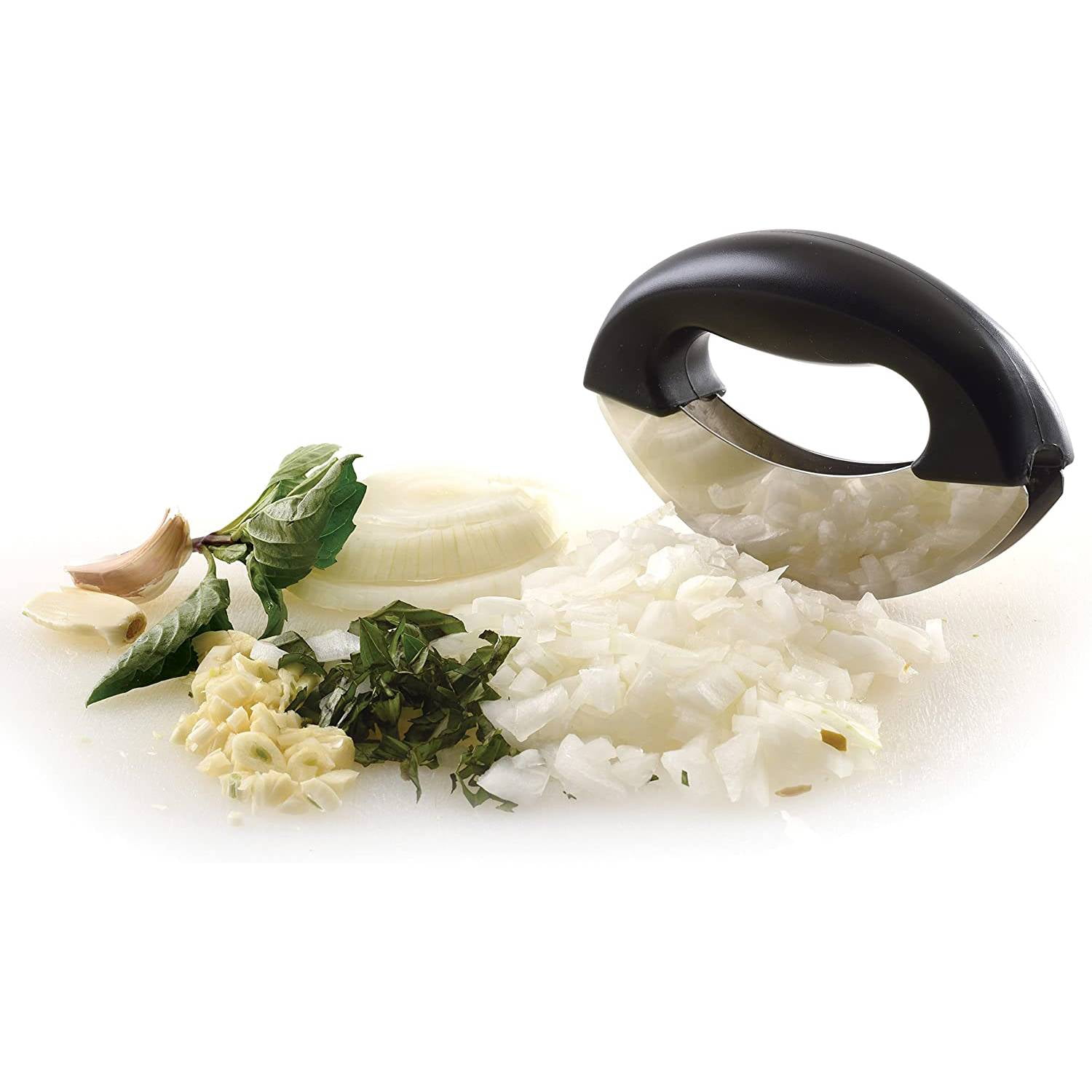 Norpro Stainless Steel Mezzaluna Rock to Chop and Mince Garlic Herbs Vegetables