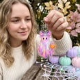 thumbnail image 5 of Halloween Ghost Keychain Holographic Iridescent Acrylic Pendant with Pink Bow Star Clasp Bag Charm Christmas Tree Ornament, 5 of 8