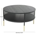 thumbnail image 4 of DecMode 32" x 17" Black Metal Open Grid Frame Geometric Coffee Table with Gold Legs, 1-Piece, 4 of 16