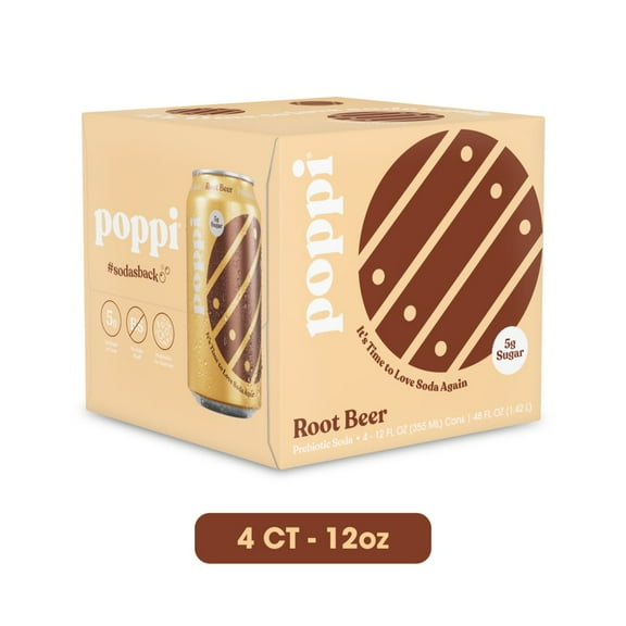 Poppi Root Beer Prebiotic Soda Cans