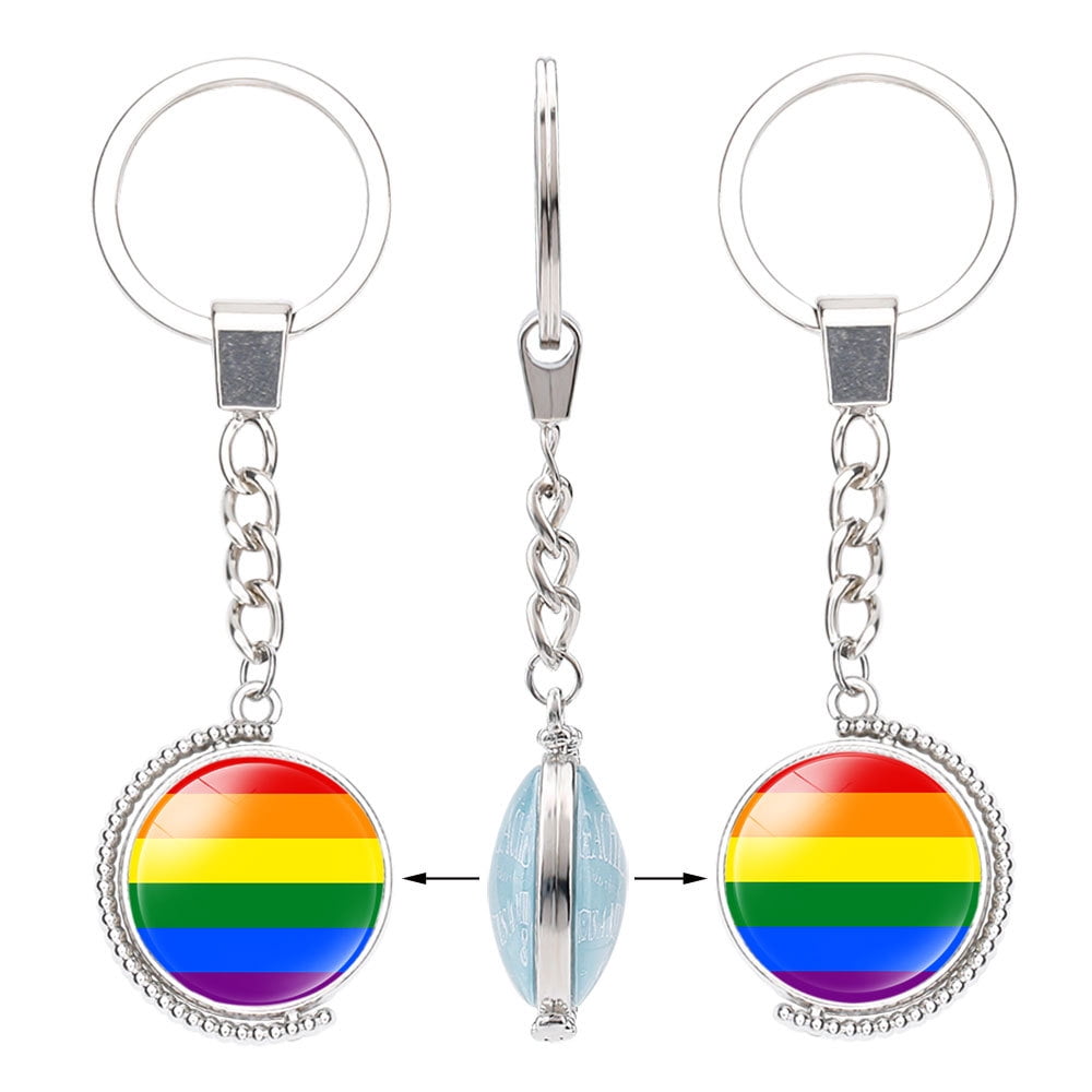 LGBT keychain Pride Gay Lesbian Rainbow keytag key ring accesories men women