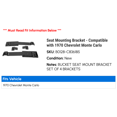 thumbnail image 2 of Seat Mounting Bracket - Compatible with 1970 Chevy Monte Carlo, 2 of 2